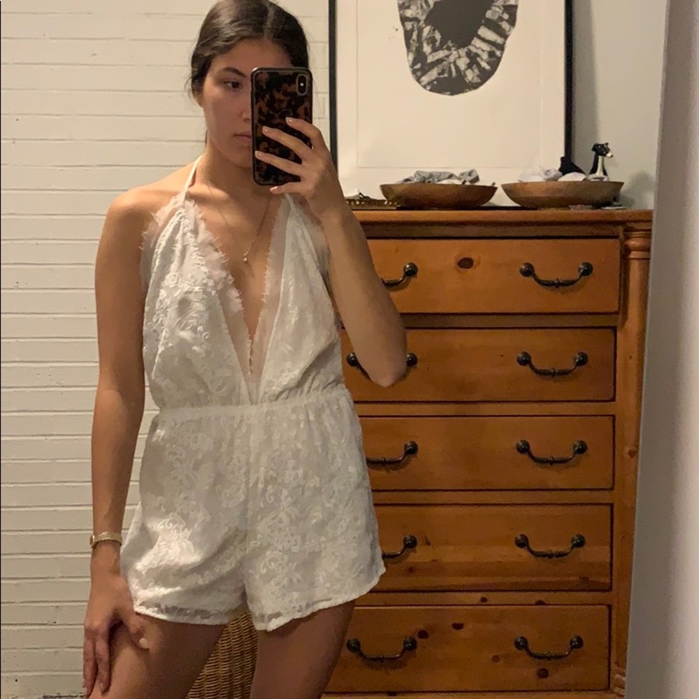 Kendall & Kylie Playsuit White Romper